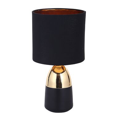 Lampa stołowa z podstawą metalową 16 x 31 cm złoto-czarna