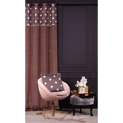 Zasłona CHIC DOTS 140 x 270 cm przelotki brązowy