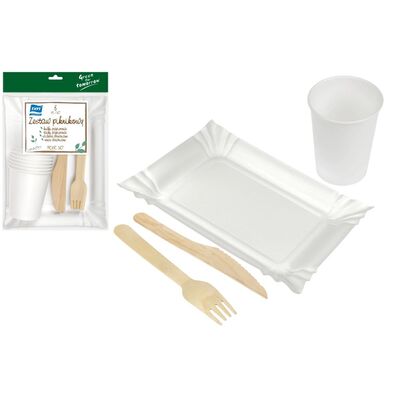 Zestaw piknikowy Simple Solution dla 6 osób biały