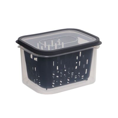 Pojemnik Pierro z ociekaczem na warzywa i owoce 1,6 l popielaty Vege