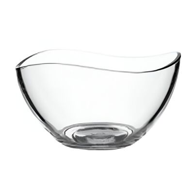 Salaterka szklana falowana średnica 21 cm transparentny