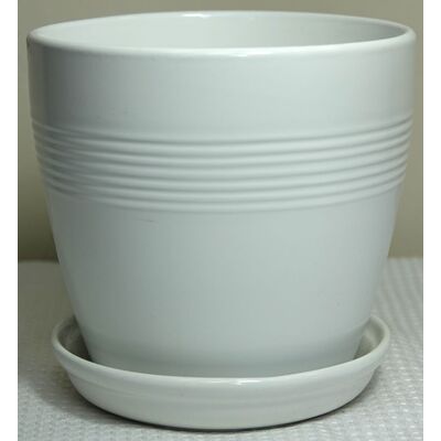 Doniczka Line z podstawkiem 11 cm biały