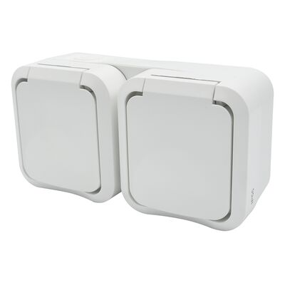 Gniazdo podwójne aqua pro IP55 białe
