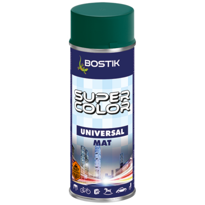 BOSTIK Lakier uniwersalny SUPER COLOR 400 ml ciemnozielony mat