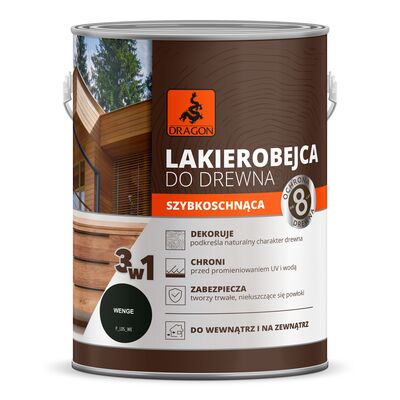 DRAGON Lakierobejca do drewna szybkoschnąca 2,5 l wenge