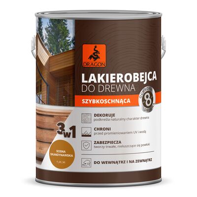 DRAGON Lakierobejca do drewna szybkoschnąca 2,5 l sosna skandynawska