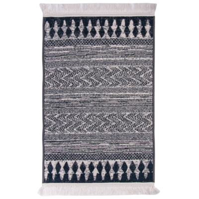 Chodnik dwustronny Alba 75 x 100 cm czarno-niebieski