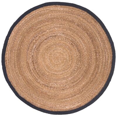 Dywan Wicker okrągły 140 cm brązowo-czarny