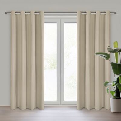 Zasłona gotowa Adari 140 x 250 cm przelotki beżowy