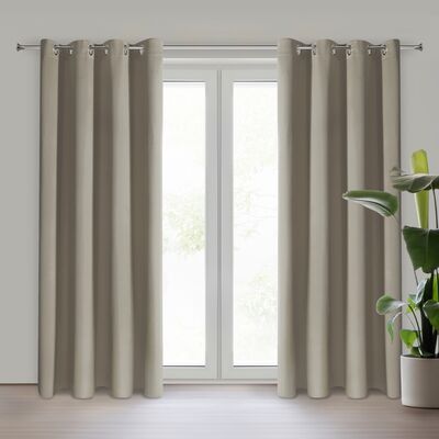 Zasłona gotowa Nerisa 140 x 250 cm przelotki ciemnobeżowy