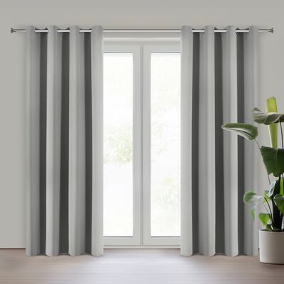 Zasłona gotowa Nerisa 140 x 250 cm przelotki srebrny