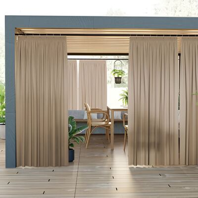 Zasłona gotowa Sereno na przelotkach 140 x 220 cm jasnobrązowy