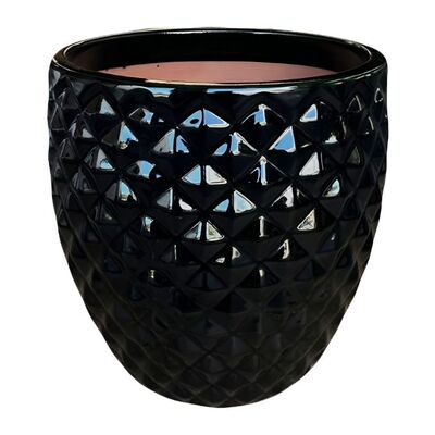 Donica szkliwiona Porto 34 cm czarny