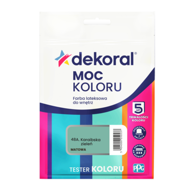 Dekoral Farba lateksowa do wnętrz MOC KOLORU TESTER Karaibska zieleń 0,04 l