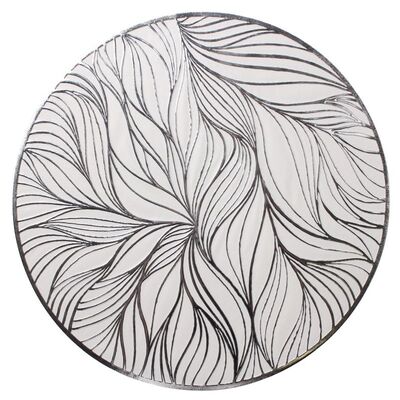 Podkładka Nami okrągła 38 cm biało-srebrny