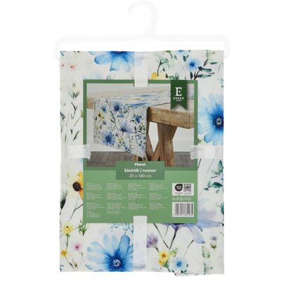 Bieżnik Floret 180 x 35 cm niebieskie kwiaty wielokolorowy