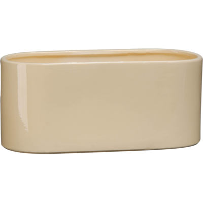 Osłonka ceramiczna ogródek storczyk 32 x 16,5 cm biały (odcień szary) połysk symbol 649