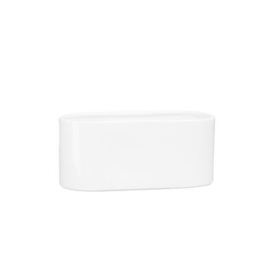Osłonka ceramiczna ogródek storczyk 40 x 16,5 cm, biały (odcień szary) połysk symbol 650