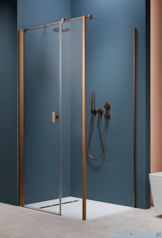 Radaway Nes Kds I Brushed Copper kabina 120x80cm lewa szczotkowana miedź 10023120-93-01L/10043080-93-01