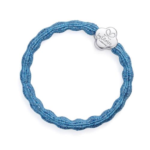 By Eloise London Metallic Silver Quatrefoil Sky Blue Gumka do włosów 1 szt Odcień Sky Blue