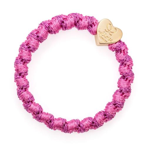 By Eloise London Woven Gold Heart Bubblegum Pink Gumka do włosów 1 szt Odcień Bubblegum Pink