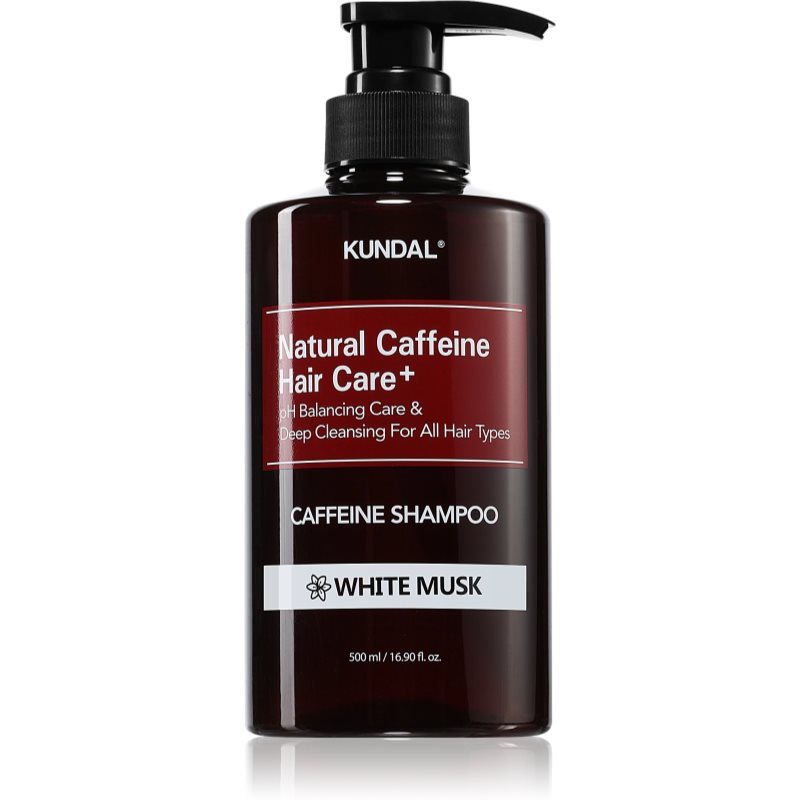 KUNDAL Caffeine Shampoo White Musk szampon naturalny przeciw wypadaniu włosów 500 ml
