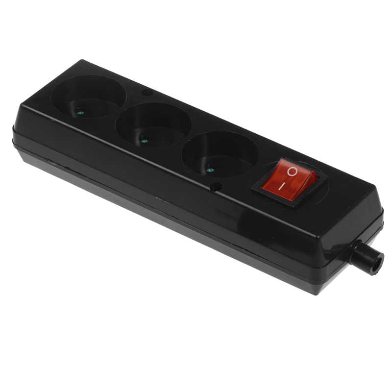 Gniazdo trzykrotne z wyłącznikiem,rozbieralne; 3x2p; CZARNY T-96895