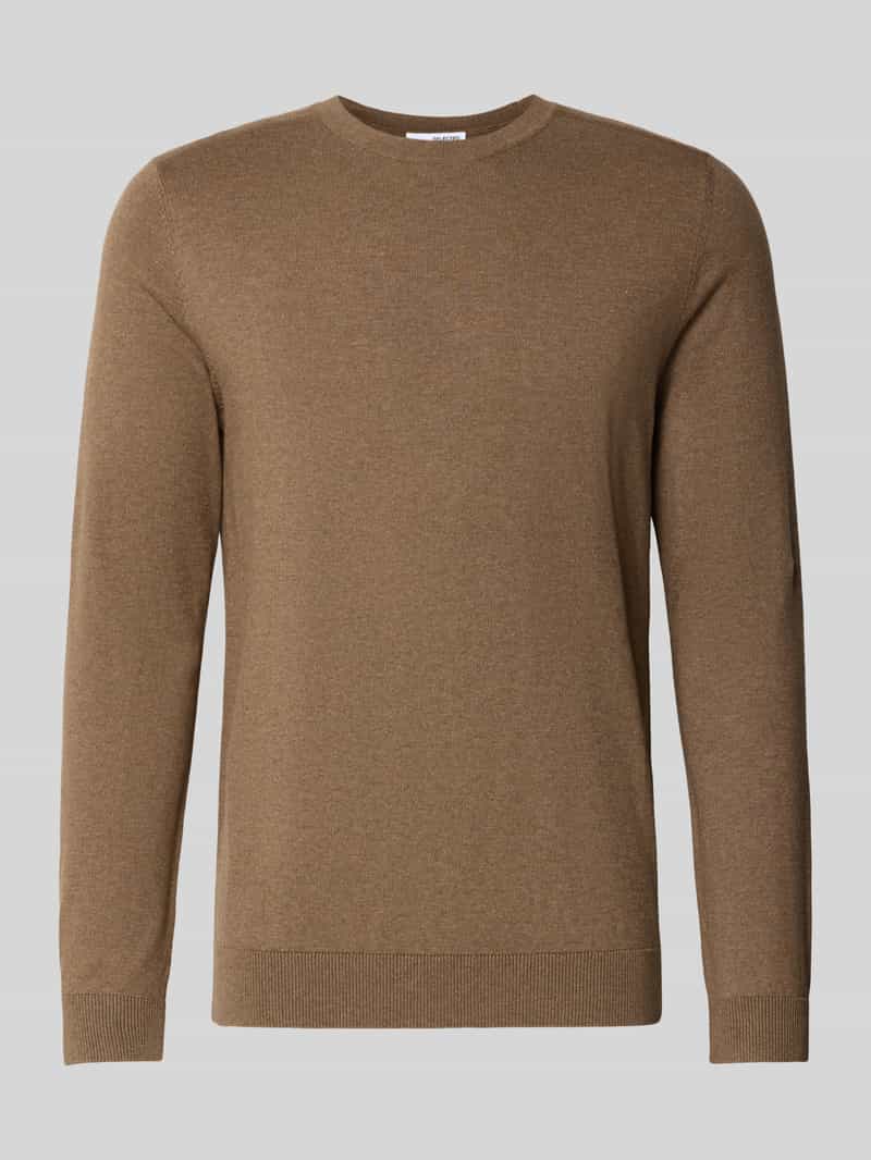 Sweter z dzianiny o kroju regular fit z czystej bawełny model ‘BERG’