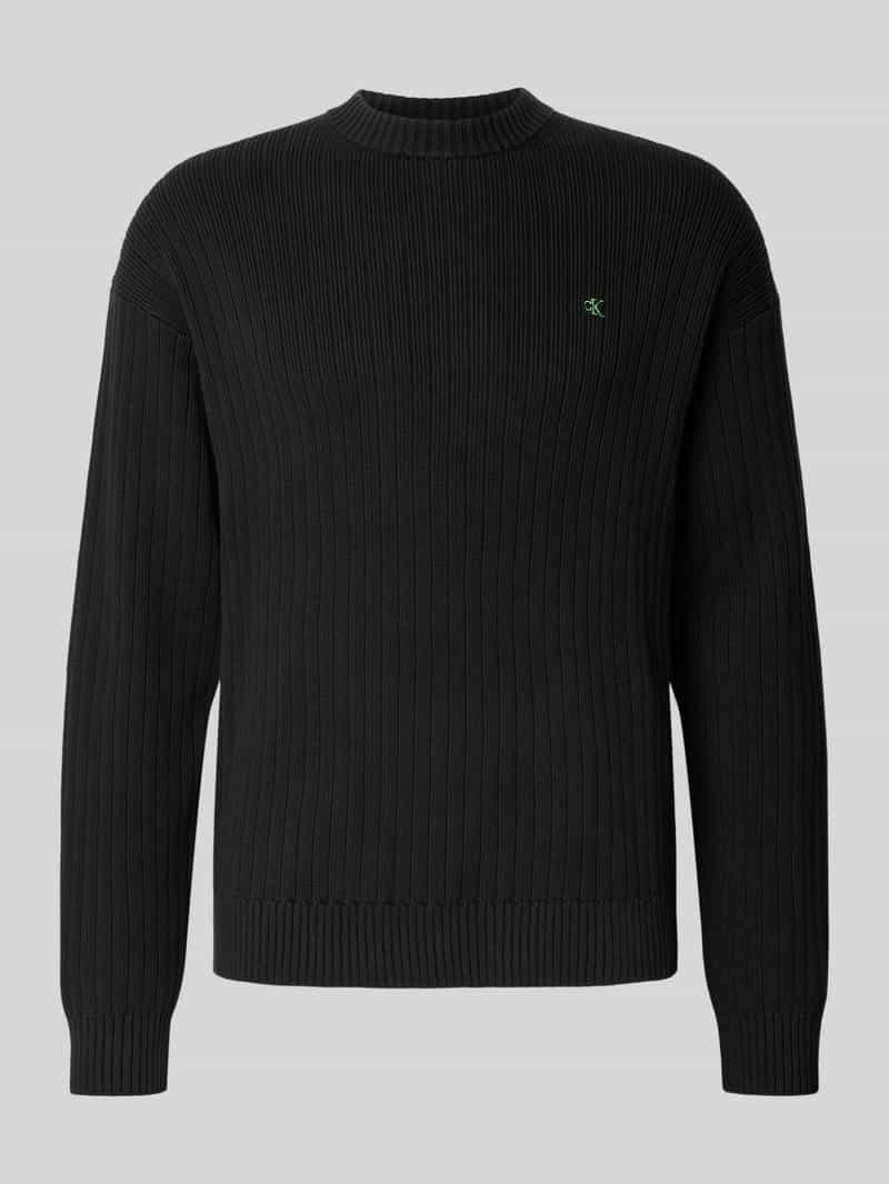 Sweter z dzianiny o kroju oversized z prążkowanymi wykończeniami