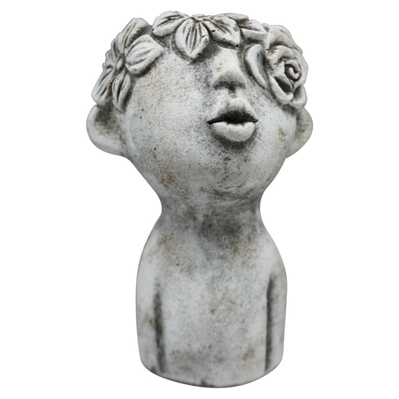 EXNER Doniczka głowa z cementu szara h16 cm