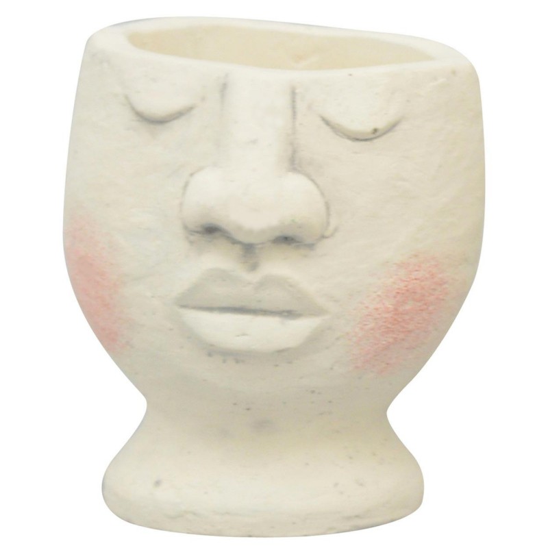 Exner Doniczka twarz z cementu jasna h10 cm