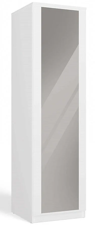 Biała wąska szafa z lustrem - Anthony