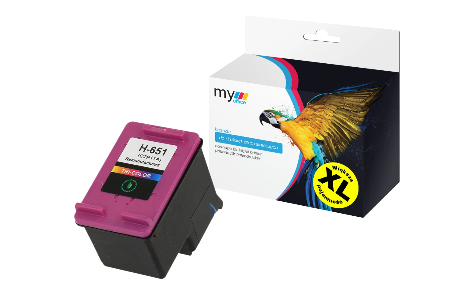 Tusz 651 CMY (C2P10AE) do HP certyfikowany zamiennik marki My Office z dożywotnią gwarancją