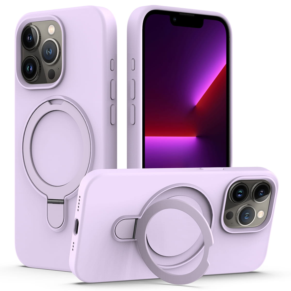 Etui Magnetic Ring Mag Safe do Apple iPhone 16 Pro - Fioletowy