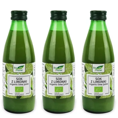 Bio Planet Sok z limonki NFC 100% zestaw 3 x 250 ml Bio