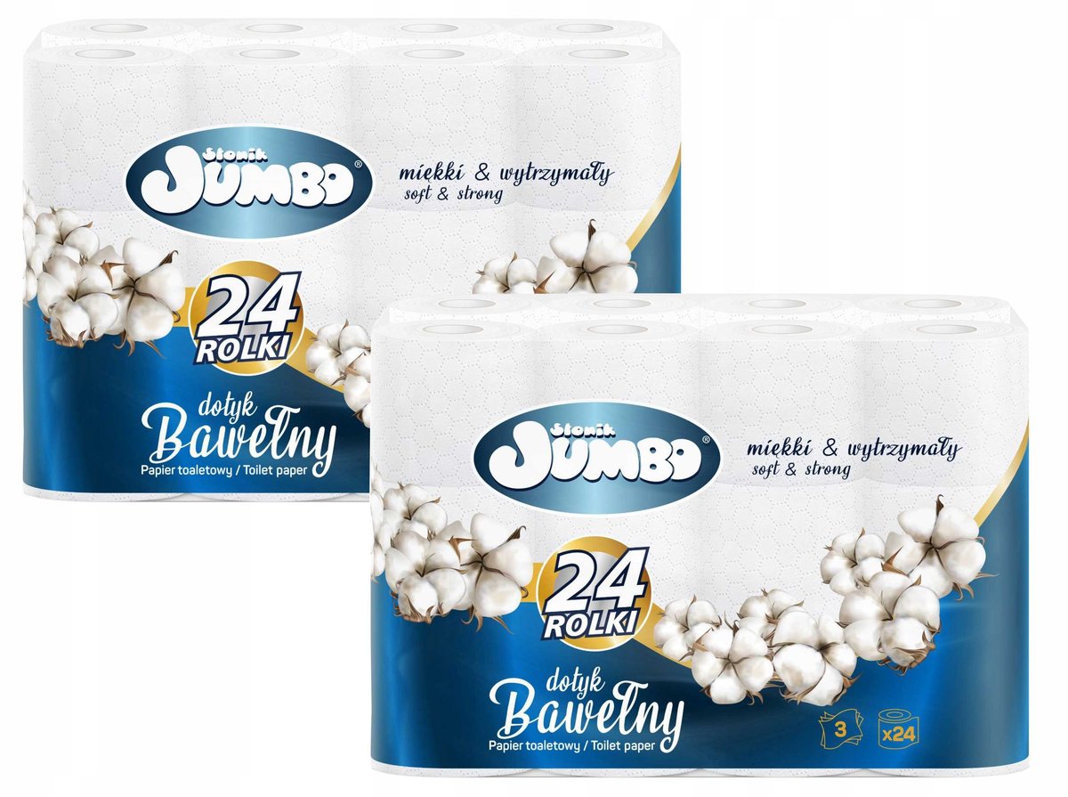 Papier toaletowy 24R SŁONIK JUMBO BAWEŁNA 3W - 48 Rolek