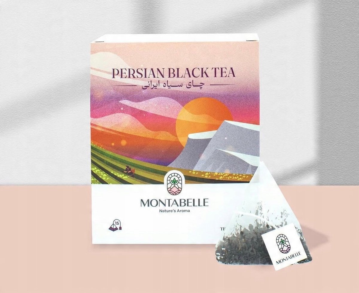 Persian Black leaf tea 30g- 15 Enveloped pyramid teabags MONTABELLE