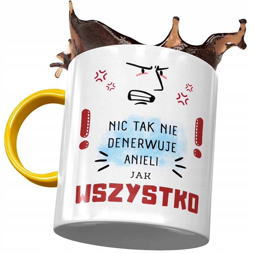 Kubek Żółty Dla Anieli Przyjaciółki na Prezent z Nadrukiem ze Zdjęciem + Opakowanie na prezent (wzór 02)