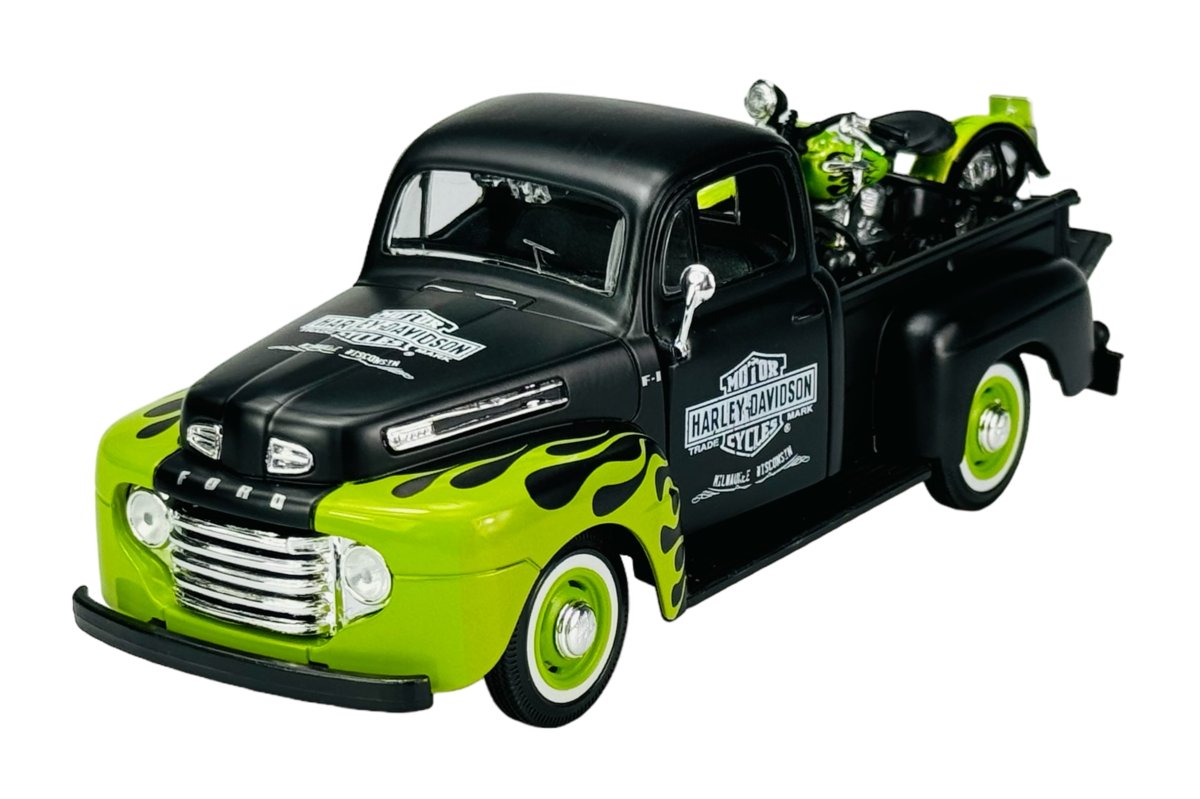 MAISTO 1948 FORD F-1 PICKUP + 1948 HARLEY-DAVIDSON FL PANHEAD 1:24 32171