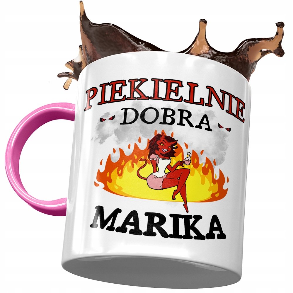 Kubek Różowy Dla Mariki Żony Przyjaciółki Prezent z Nadrukiem ze Zdjęciem + Opakowanie na prezent (wzór 04)