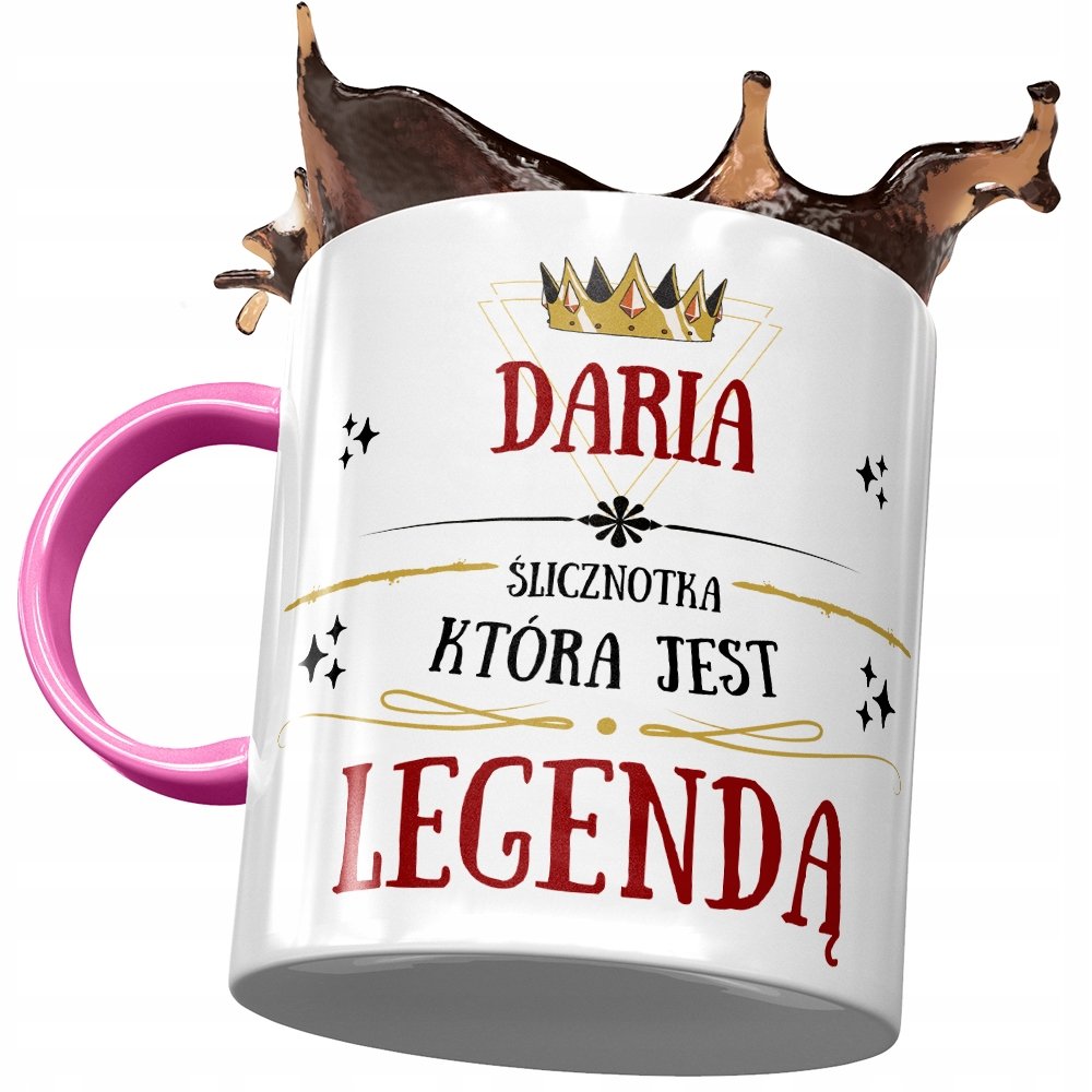 Kubek Różowy Dla Darii Koleżanki Żony na Prezent z Nadrukiem ze Zdjęciem + Opakowanie na prezent (wzór 03)