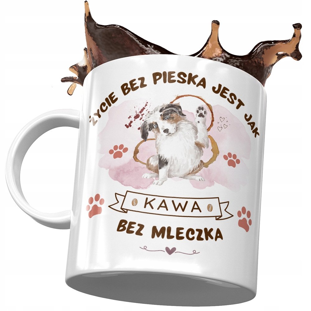 Kubek z Pieskiem Psem Psiakiem Słodki na Prezent z Nadrukiem ze Zdjęciem+ Opakowanie na prezent (wzór 01)