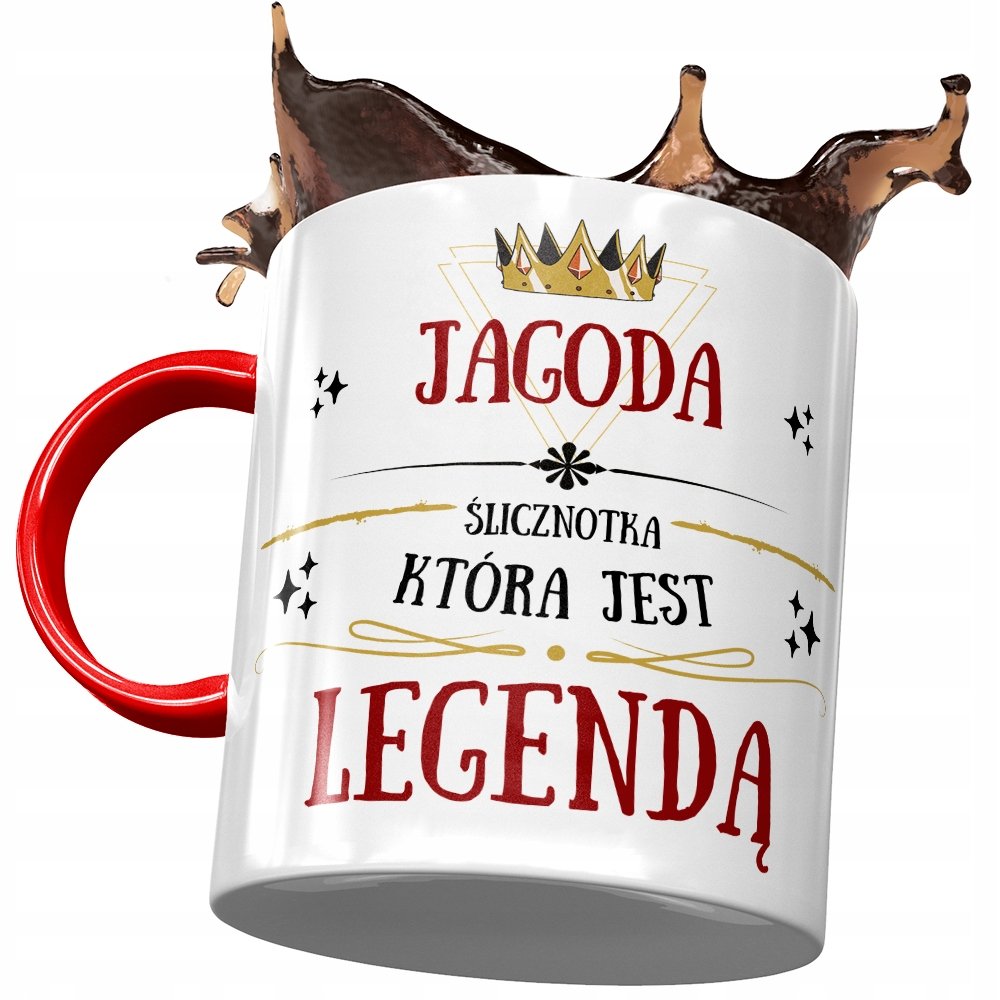Kubek Czerwony Dla Jagody Żony Przyjaciółki z Nadrukiem ze Zdjęciem+ Opakowanie na prezent (wzór 01)