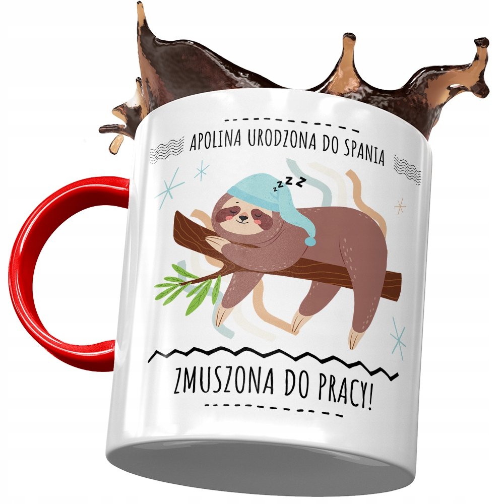 Kubek Czerwony Dla Apoliny Koleżanki Żony Prezent z Nadrukiem ze Zdjęciem + Opakowanie na prezent (wzór 02)
