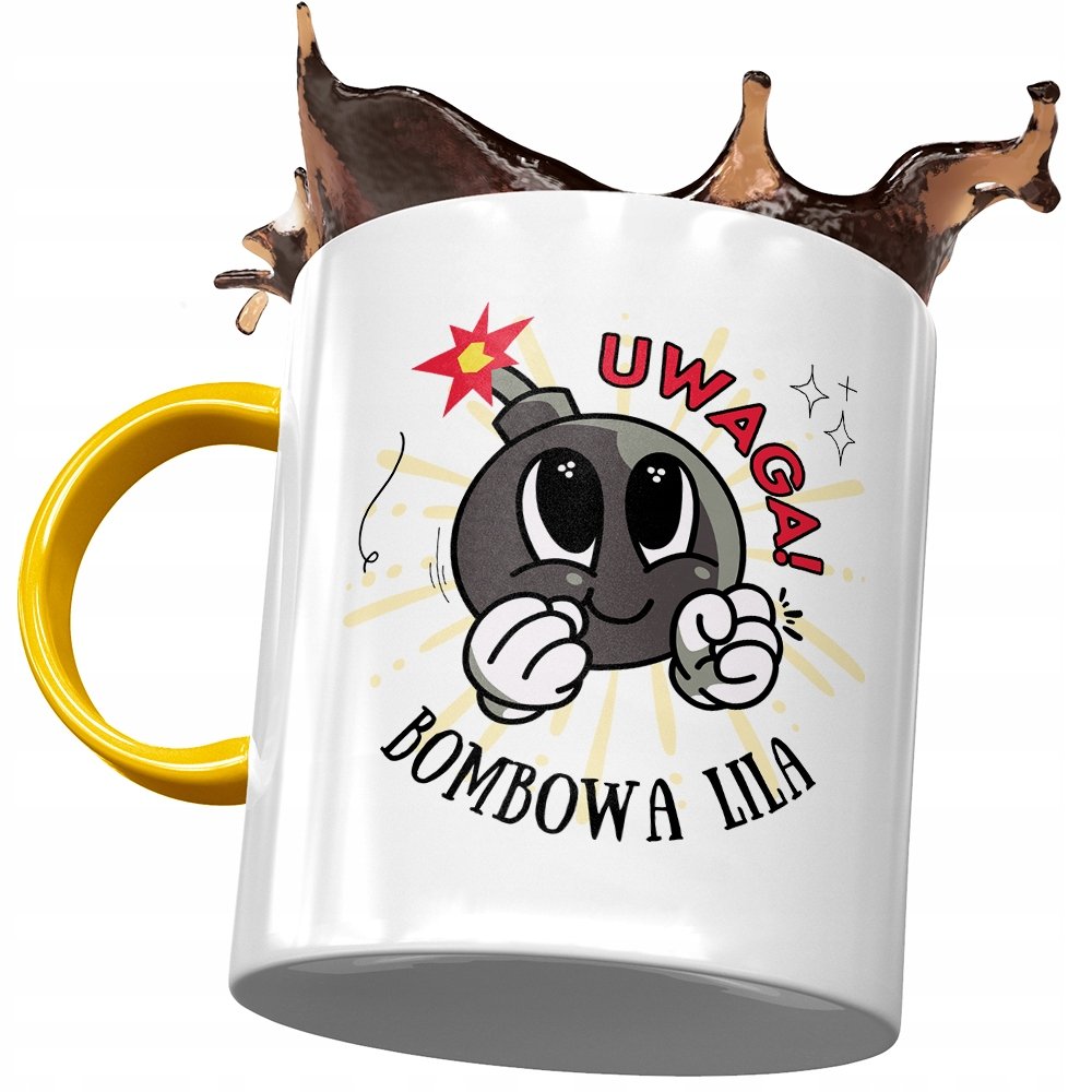 Kubek Żółty Dla Lili Koleżanki Żony na Prezent z Nadrukiem ze Zdjęciem + Opakowanie na prezent (wzór 02)