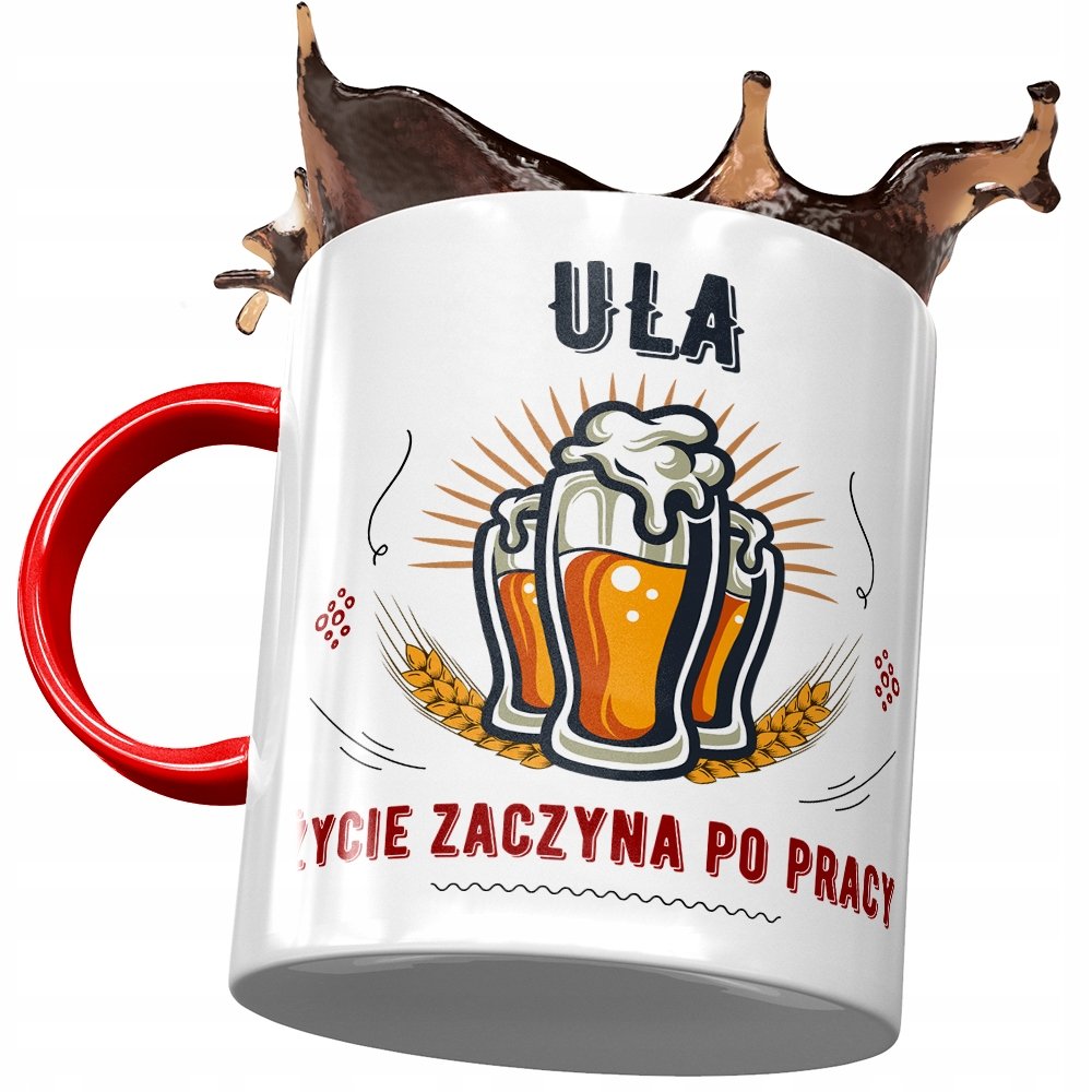 Kubek Czerwony dla Uli Urszuli Przyjaciółki Żony z Nadrukiem ze Zdjęciem+ Opakowanie na prezent (wzór 01)