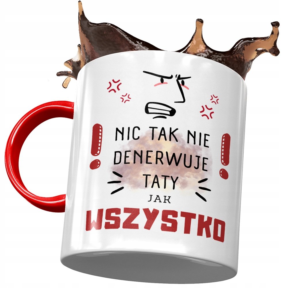 Kubek Czerwony Dla Taty Ojca na Dzień Taty Prezent z Nadrukiem ze Zdjęciem + Opakowanie na prezent (wzór 02)