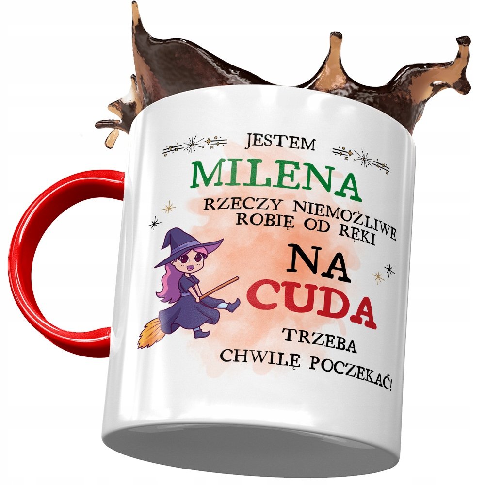 Kubek Czerwony Dla Mileny Przyjaciółki Na Prezent z Nadrukiem ze Zdjęciem + Opakowanie na prezent (wzór 04)