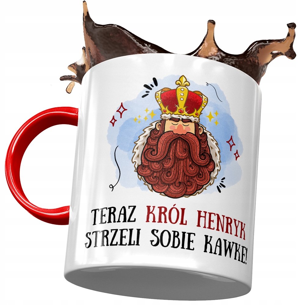 Kubek Czerwony Dla Henryka Kolegi Męża Prezent z Nadrukiem ze Zdjęciem + Opakowanie na prezent (wzór 03)