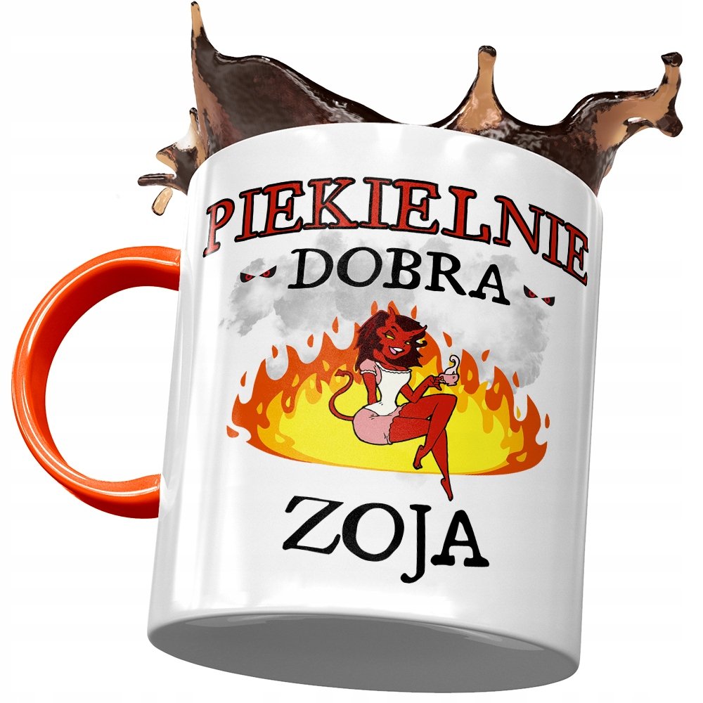 Kubek Pomarańczowy Dla Zoi Koleżanki Żony Prezent z Nadrukiem ze Zdjęciem + Opakowanie na prezent (wzór 04)